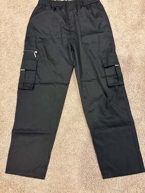 Unbranded Cargo Pants Size L Black 100% Polyester (91)